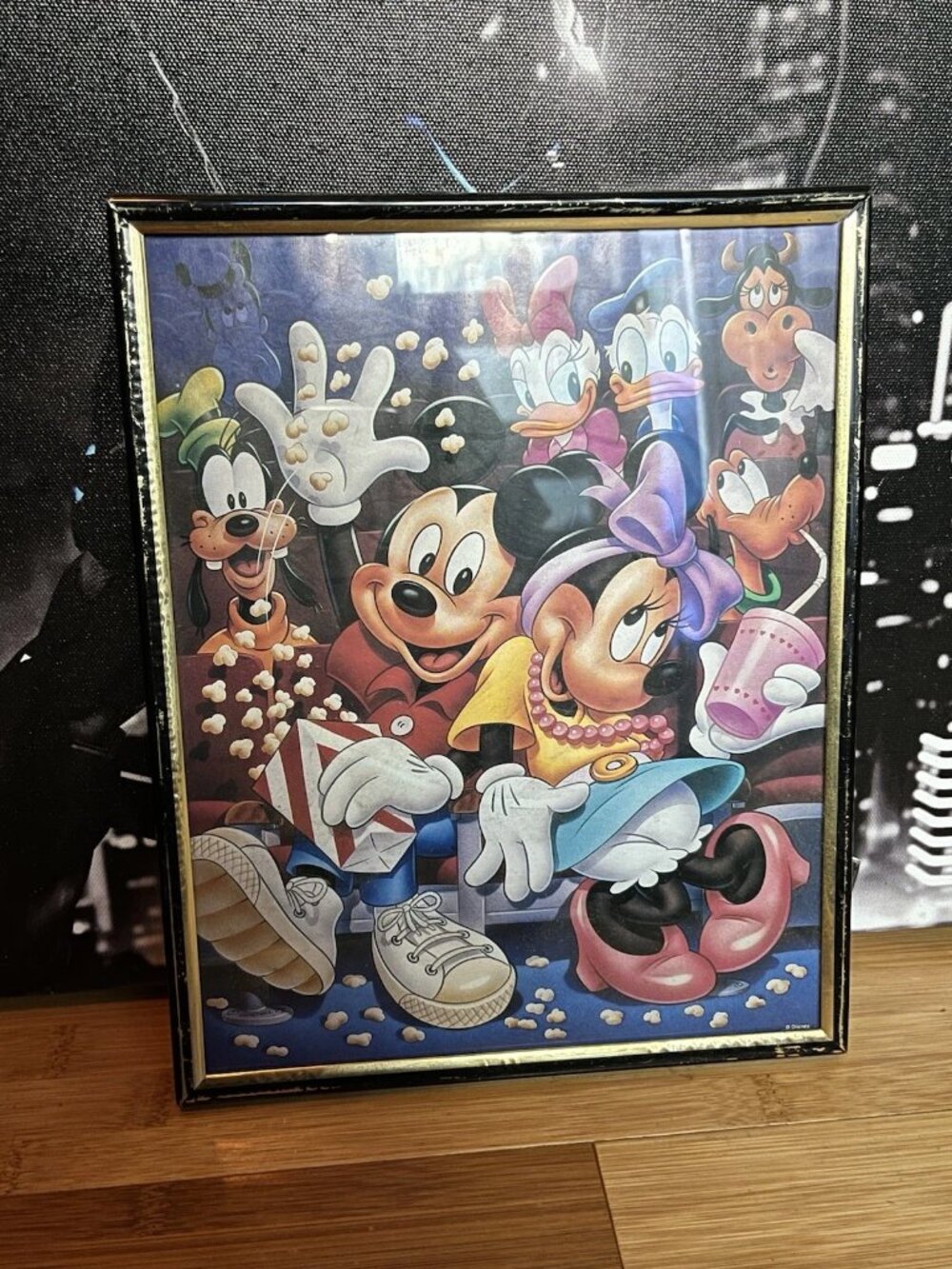 Vintage Disney Mickey Minnie Goofy Donald Daisy Movie Theatre Picture Frame 8x10